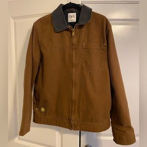 Zara Workeear Jacket. Brown. Large